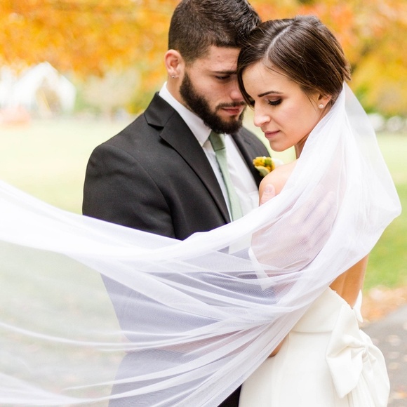 NEW Bohemian Bridal Drape Wedding Veil White Ivory main image 4